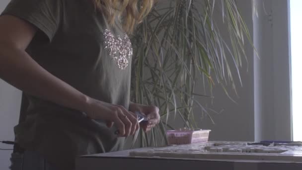 마스터 펜 치 게 만드는 모자이크는 동일한 크기의 자갈 비디오 — 비디오