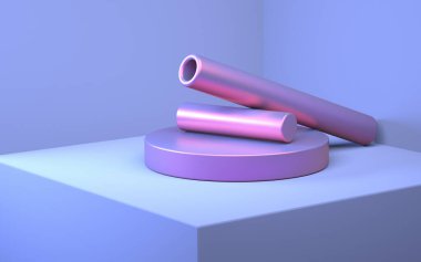 İlkel 3B resimli soyut natürmort yaşam bileşimi