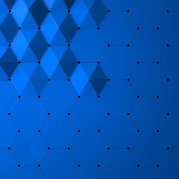 Imagem abstrata de pirâmides sobre um fundo azul imagem 3D Fotografias De Stock Royalty-Free