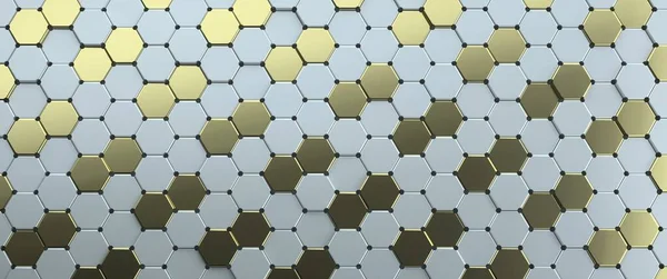 Imagem abstrata de um padrão de hexágonos dispostos diagonalmente imagem 3D — Fotografia de Stock