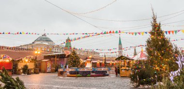 Moskova, Rusya, 30 Aralık 2016. Kızıl Meydan 'da Yeni Yıl Arifesi