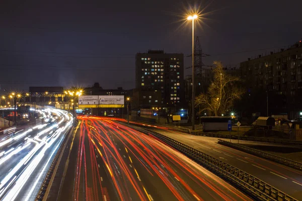 Highway Evening Moscow Russia — Stock Photo, Image