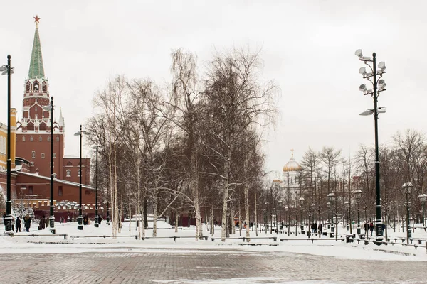 Alexander Garten Winter Moskau Russland — Stockfoto