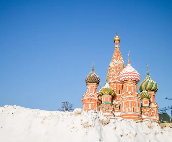 Basil Cathedral Moscow Russia Winter Pile Snow — Stock Photo, Image