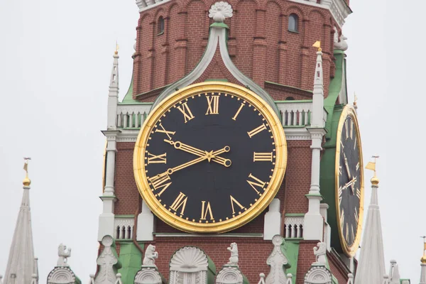Часы Кремлевской Башне Москва Россия — стоковое фото