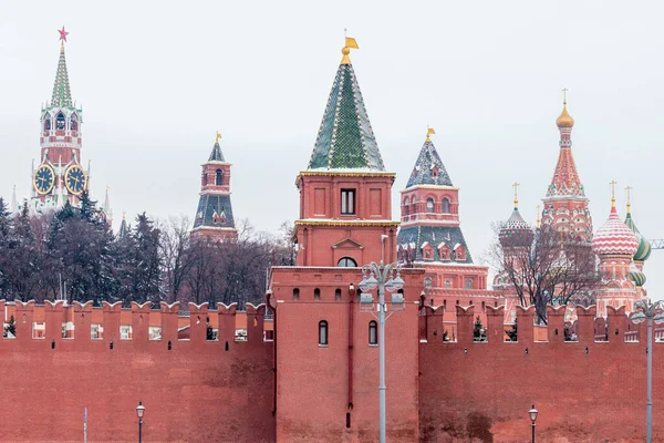 Moskauer Kreml Mauer Und Türme — Stockfoto
