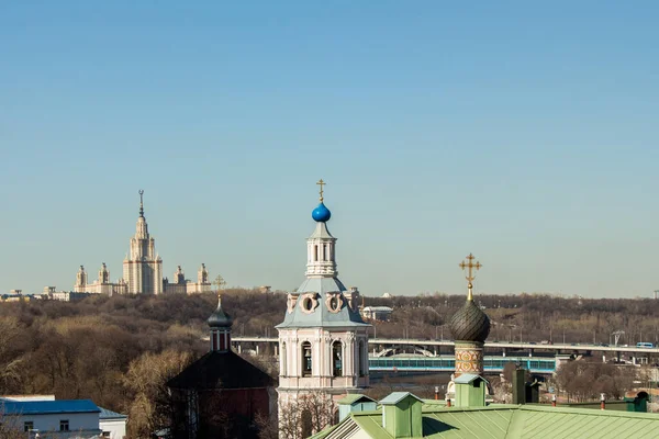 Moskau Russland Andreaskloster Und Staatliche Universität Moskau — Stockfoto