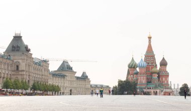 St. Basil Katedrali ve Moskova, Rusya 'daki Kızıl Meydan