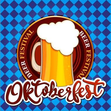 İzole Oktoberfest vektör çizim, bira festivali Almanya