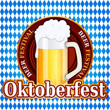 İzole Oktoberfest vektör çizim, bira festivali Almanya, 