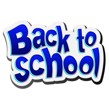 Okula dönüş, beyaz zemin üzerine yazı illüstrasyon vektör