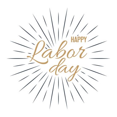 Mutlu İşçi Bayramı vektör çizim yazı 