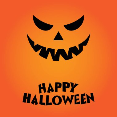 Mutlu halloween balkabağı illüstrasyon turuncu zemin üzerine