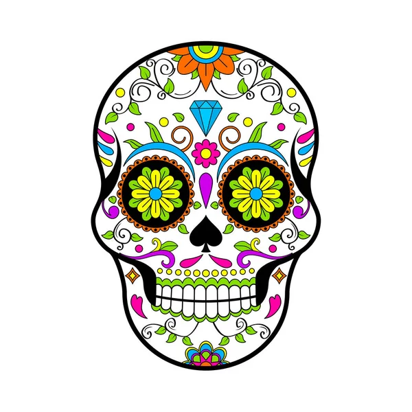 Calaveras Mexicanas Azúcar Día Del Vector Muerto Ilustración Sobre Fondo — Vector de stock