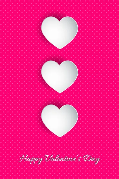 Happy Valentine Day Lettering Vector Illustration Hati Yang Indah Kertas - Stok Vektor