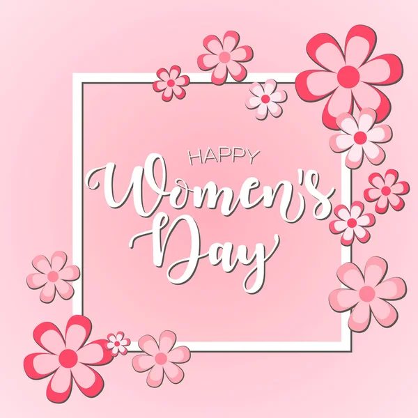 Mutlu anneler günü! Çiçekli pembe bir arka plan üzerinde resimde yazı vektör