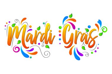 Mardi Gras beyaz arka plan üzerinde izole illüstrasyon vektör