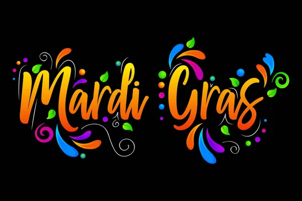 Mardi Gras Διανυσματικά Εικονογράφηση Απομονωμένες Μαύρο Φόντο — Διανυσματικό Αρχείο