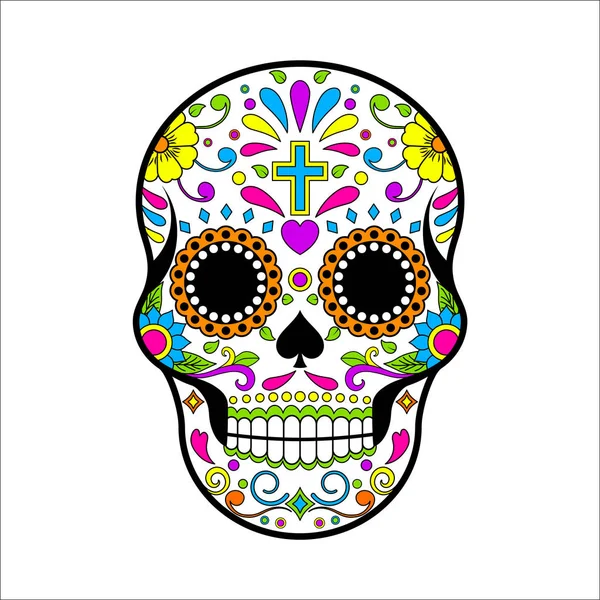 Calaveras Mexicanas Azúcar Día Del Vector Muerto Ilustración Sobre Fondo — Archivo Imágenes Vectoriales