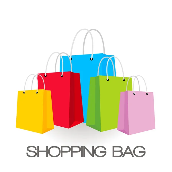 Shopping Bag Design Sfondo Illustrazione Isolata Vettoriale Sfondo Bianco — Vettoriale Stock