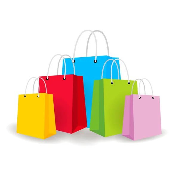 Shopping Bag Design Sfondo Illustrazione Isolata Vettoriale Sfondo Bianco — Vettoriale Stock