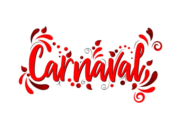Carnaval Červený Vektor Písmo Izolované Ilustrace Bílém Pozadí — Stockový vektor