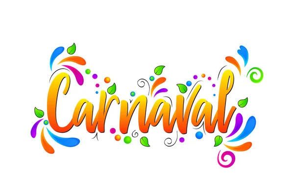 Carnaval Illustrazione Isolata Lettere Vettoriali Colorate Sfondo Bianco — Vettoriale Stock