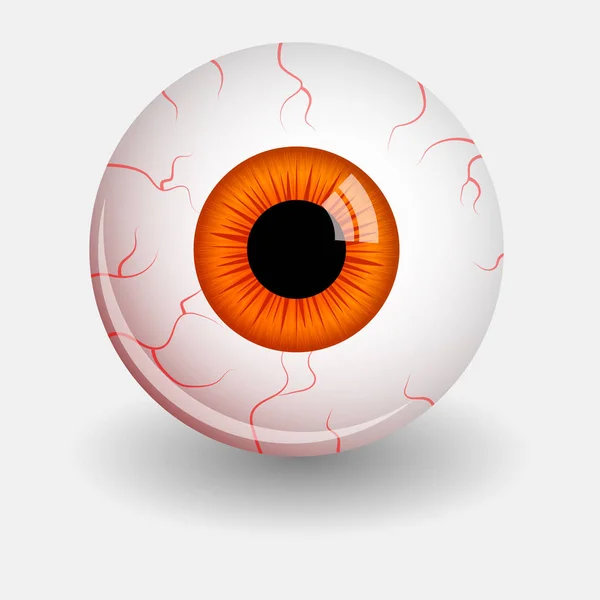 Lustige Halloween Grußkarte Monster Orange Augen Vektor Isolierte Illustration Auf — Stockvektor