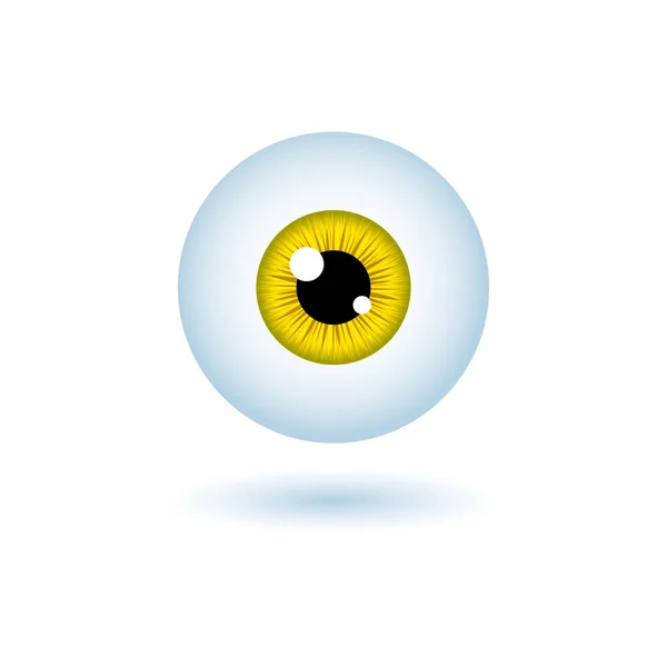 有趣的万圣节贺卡怪物黄色的眼睛 带阴影的白色背景上的矢量孤立图 — 图库矢量图片