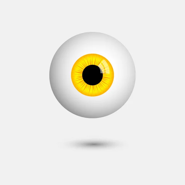 Vtipné Halloweenské Přání Monstrózní Žluté Oči Vektorové Izolované Ilustrace Světle — Stockový vektor
