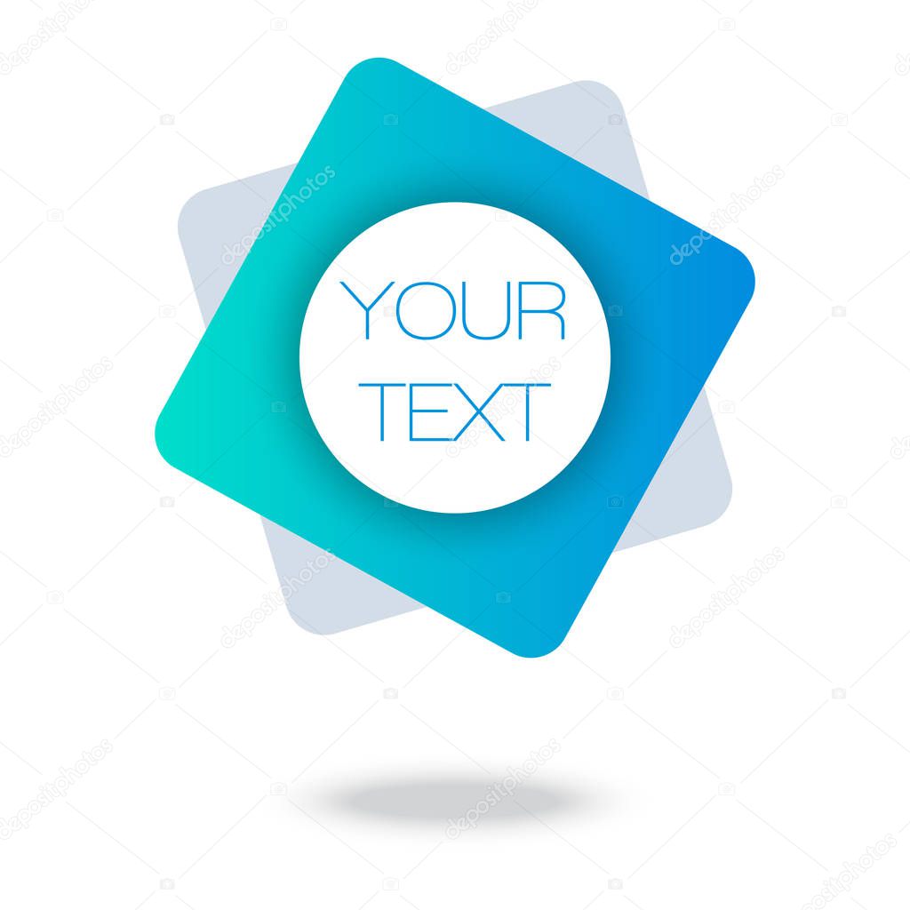 Your text here. Blue Minimal Pattern. Abstract Poster. Colorful Geometric Background.  3d Fluid Banner.