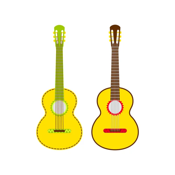 Duas Guitarras Mexicanas Amarelas Ilustração Vetorial Isolada Sobre Fundo Branco —  Vetores de Stock