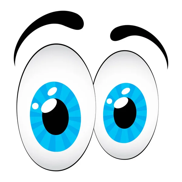 Desenhos Animados Coloridos Olhos Azuis Engraçados Vetor Isolado Ilustração Sobre — Vetor de Stock