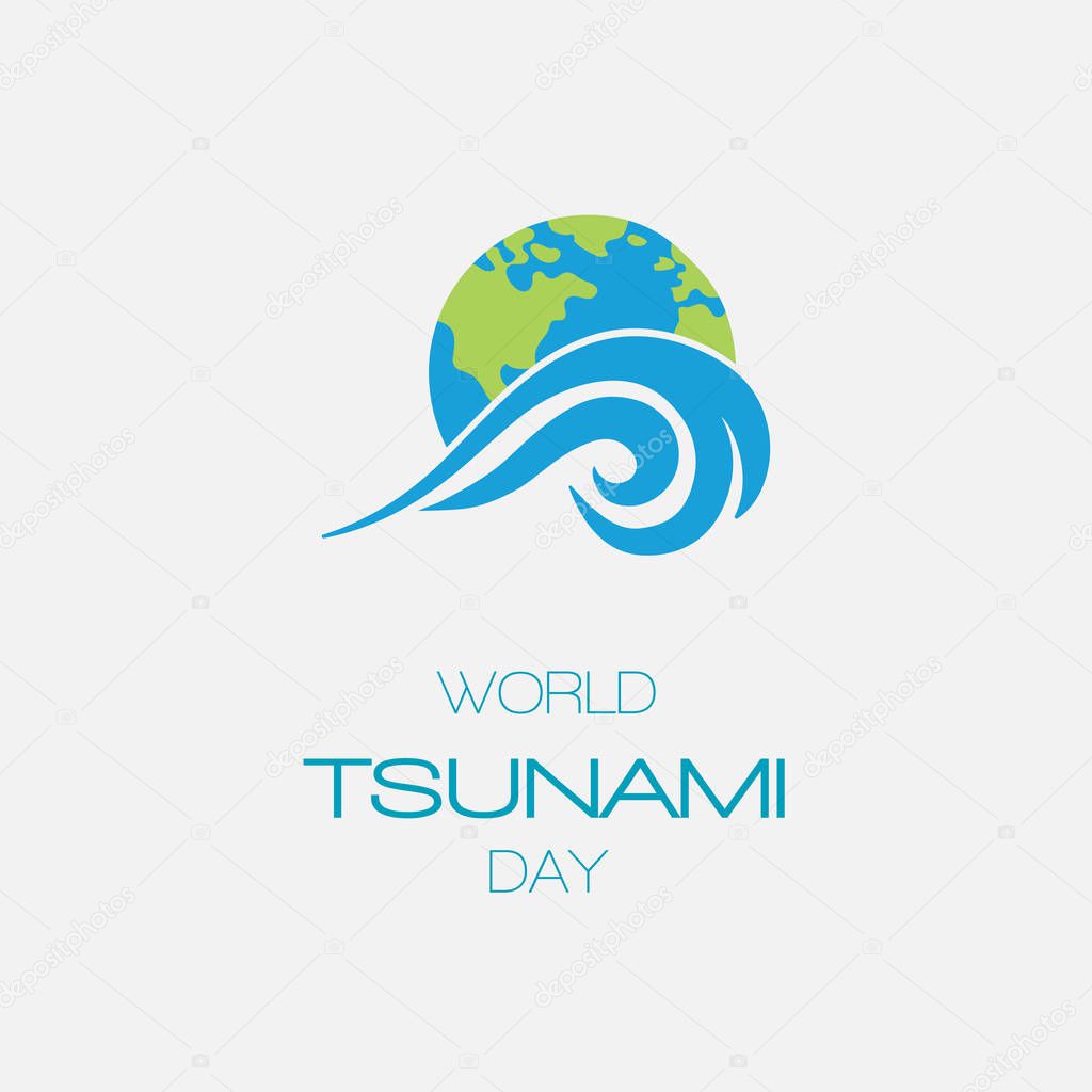 World Tsunami Day. Vector Design Template. Vector isolated illustration on grey background