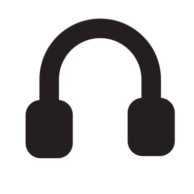 Siyah Kulaklık Simgesi, Düz Simge, Kulaklık, Kulaklık, Ses, Müzik