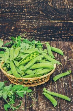 Yeşil bezelye. seçici odak. 