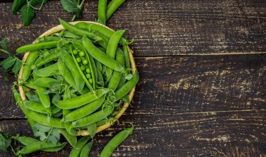 Yeşil bezelye. seçici odak. 