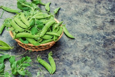 Yeşil bezelye. seçici odak. 