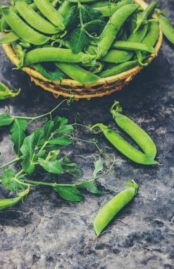 Yeşil bezelye. seçici odak. 