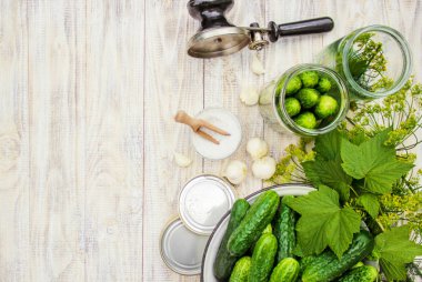 taze ev salatalık korunması. Seçici odak.