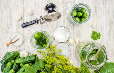 taze ev salatalık korunması. Seçici odak.