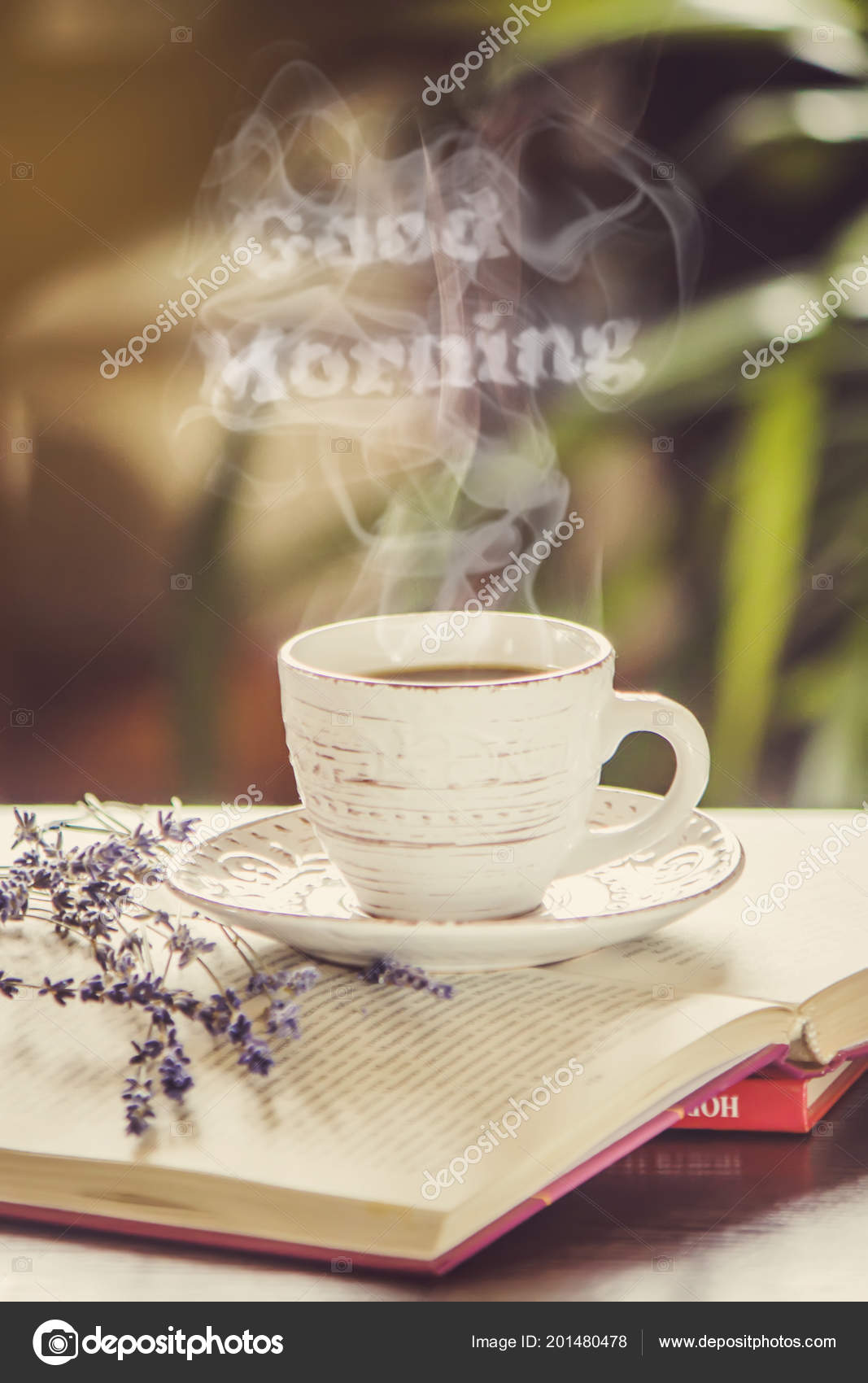 Cup Coffee Smoke Good Morning Selective Focus — Stock ...