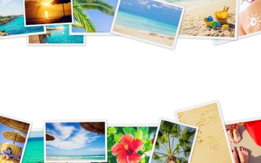 Kolaj Foto deniz seyahat. Seçici odak. 