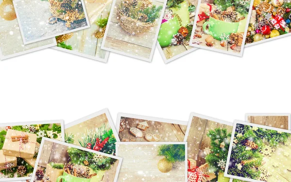 Collage Fotos Navidad Estaciones Enfoque Selectivo Vacaciones —  Fotos de Stock