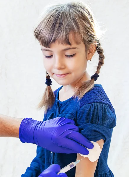 Вакцинация Детей Инъекция Селективный Фокус Детей — стоковое фото