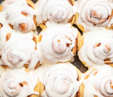 Sır, kopya alanı, ev yapımı tarçınlı çörek görünümü top.