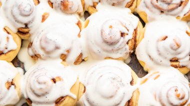 Sır, kopya alanı, ev yapımı tarçınlı çörek görünümü top.