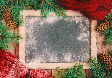 Noel arkaplanı. Mutlu yıllar. Seçici Odaklanma Tatili