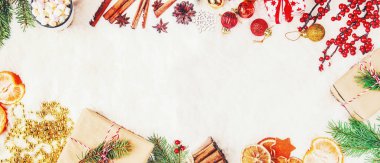 Noel arkaplanı. Mutlu yıllar. Seçici Odaklanma Tatili