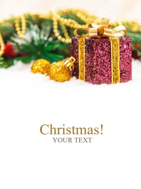 Noel arkaplanı. Mutlu yıllar. Seçici Odaklanma Tatili